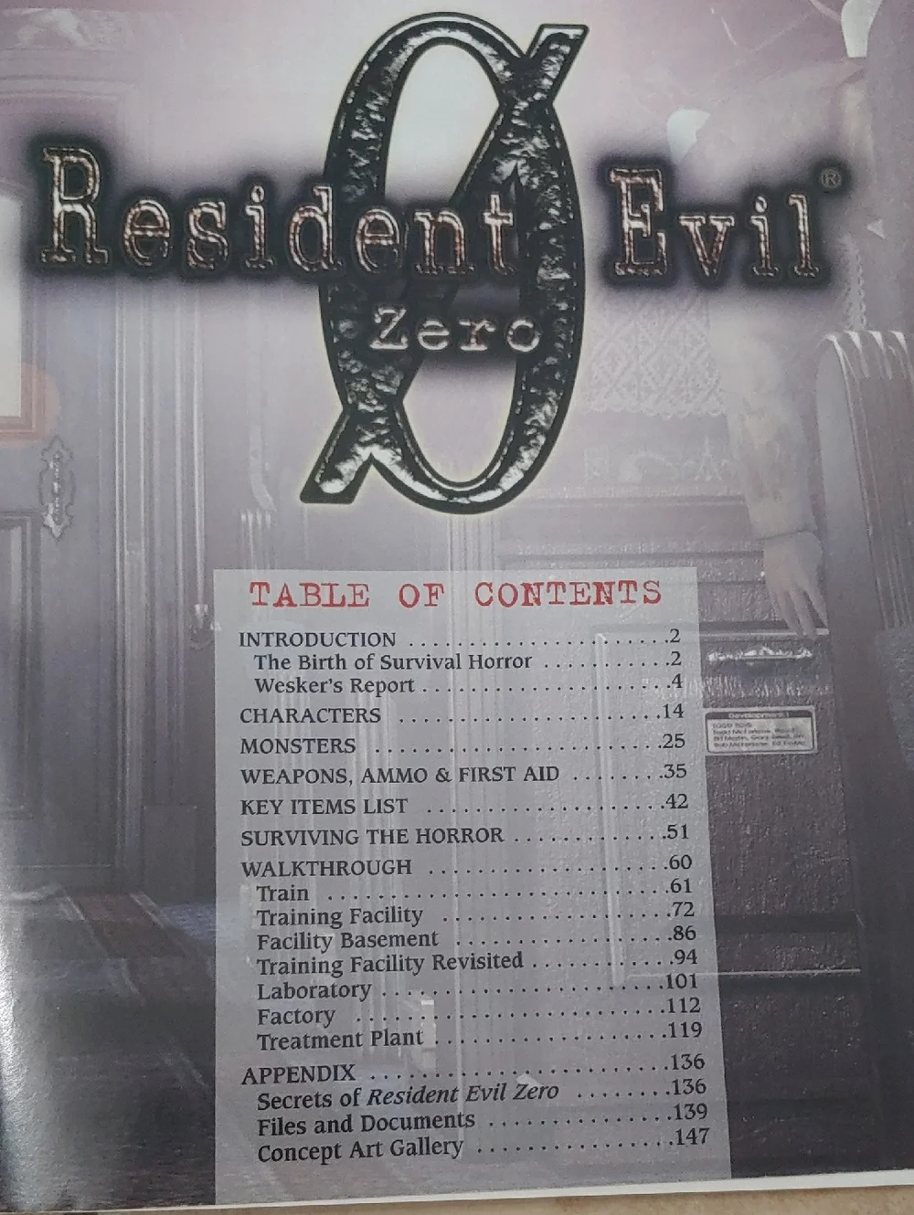 Resident Evil Zero Official Strategy Guide Book 2002 by BradyGames Capcom